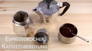 Kaffeezubereitung mit dem Espressokocher  Mokakanne [upl. by Vander]