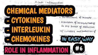 INFLAMMATION Pathology  Chemical Mediators CYTOKINES Interleukins amp Chemokines  Part 6 [upl. by Haropizt]