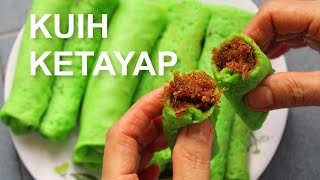 Cara Buat Kuih Ketayap  Coconut Filled Rolled Crepe [upl. by Ettevad]