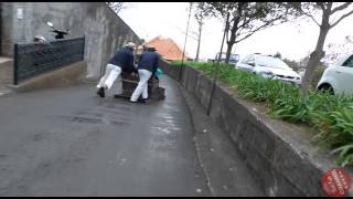 Carreiros de Monte  toboggan rides in Madeira [upl. by Pelletier]