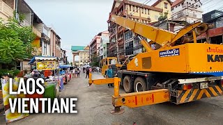 Vientiane Laos Downtown Walking Tour  From City Center to Patuxai [upl. by Vaas]