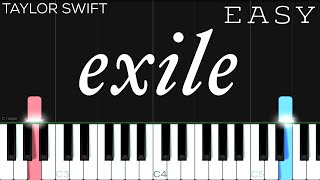 Taylor Swift  exile ft Bon Iver  EASY Piano Tutorial [upl. by Ho]