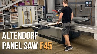 Workshop panel saw Altendorf F45 Setup walkthrough features performance  2021 [upl. by Utas]