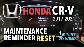 Honda CRV  Maintenance Required Reset  20172021 [upl. by Anelav]