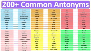 Opposite words Learn 200 Common Antonyms Improve English Vocabulary [upl. by Jaco]