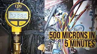 500 Micron Vacuum in Under 5 Minutes  Pulling Deep Vacuum Fast  HVAC Vacuum procedure [upl. by Nort]