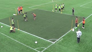 1vs1 Dribbling Soccer Drill  Attacking amp Defending Exercises [upl. by Ailahtan]