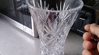 Large lead crystal find thriftin very valuable vase [upl. by Nolyad]