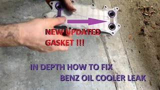 DETAILED MercedesBenz OM642 V6 E350 CDI Bluetec W212 Oil Cooler Leak Fix [upl. by Annovaj165]