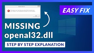 openal32dll Missing Error  How to Fix  2 Fixes  2021 [upl. by Akenom987]