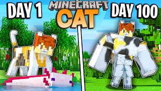 I Survived 100 Days as a CAT in Minecraft [upl. by Adnir]