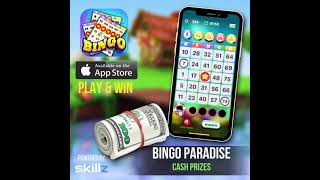 Bingo Game With Real Money Bingo Paradise  Cash Prizes Bingo Mobile Phone Games With Skillz 2022 [upl. by Delphine]