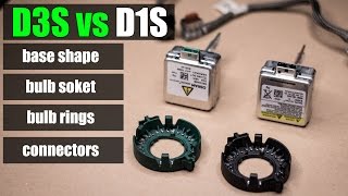 D3S vs D1S  base shape bulb soket bulb rings connectors [upl. by Groveman]