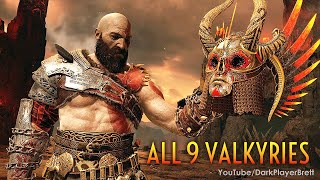 God of War  All Valkyrie Boss Fights Chooser of the Slain Trophy PS4 Pro [upl. by Hawthorn]