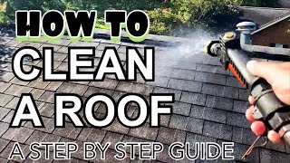 HOW TO SOFT WASH A ROOF  A Step by Step Explanation [upl. by Ydnew579]