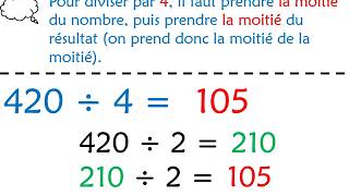 Calcul mental  Diviser par 2 par 4mp4 [upl. by Ardnuek521]