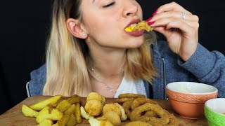 ASMR Eating Crunchy ONION RINGS and FRENCH FRIES  ita [upl. by Diraf218]