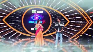 Deepthi Sunaina lovely seen at BIGG BOSS Entry with NANI [upl. by Romulus]