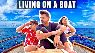 LIVING ON A BOAT FOR 24 HOURS  Rimorav Vlogs [upl. by Wyn8]