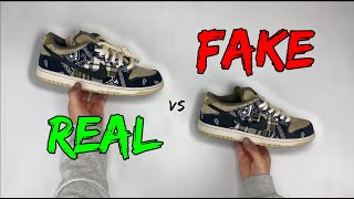 REAL VS FAKE TRAVIS SCOTT X NIKE SB DUNK COMPARISON [upl. by Bautista]