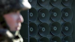 South Responds to North Korea With Loudspeakers [upl. by Ahsemik]