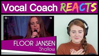 Vocal Coach reacts to Floor Jansen  Shallow  Beste Zangers 2019 Live Cover [upl. by Yecats]