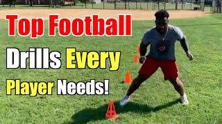 18 Football Drills Every Football Player Needs FULL WORKOUT [upl. by Anhsirk]