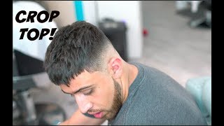 BARBER TUTORIAL TEXTURED CROP TOP WITH DROP FADE HD [upl. by Nobell]