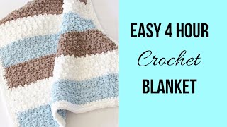 4 Hour Crochet Blanket Beginner Friendly [upl. by Madella]