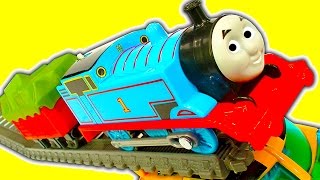 Super Fast Thomas The Tank Trackmaster Mod amp Train Wreck Stunts Crashes [upl. by Cyrus]