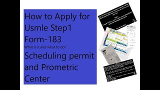 Usmle Step 1 application  How to apply  Form 183  Prometric  Scheduling permit ecfmg  IMGs [upl. by Sirromaj]