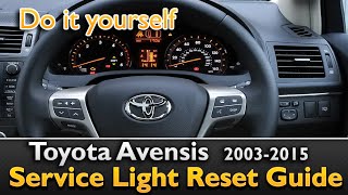 Toyota Avensis Service Light 2003  2015 [upl. by Jeggar]