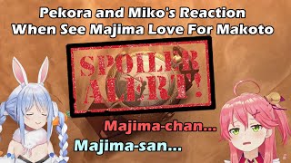 SPOILER WARNING Pekora and Mikos Reaction When See Majimas Love For Makoto【Hololive Eng Sub】 [upl. by Mart856]