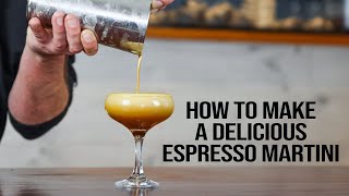 How to Make a Delicious Espresso Martini  Good Coffee Vodka Kahlua Frangelico amp lots of ice [upl. by Sualocin]