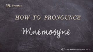 How to Pronounce Mnemosyne Real Life Examples [upl. by Anitan905]