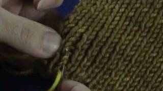 Weaving in ends on ribbing [upl. by Bartley]