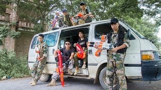 NERF WAR  SWAT Warriors Nerf Guns Fight Leader Bandits Crime Mask Armed [upl. by Ran960]