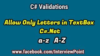 Allow Textbox accept only letters in CNet  C Validation Part1 [upl. by Junie]