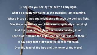 Star Spangled Banner US National Anthem with Lyrics [upl. by Nnyleimaj]