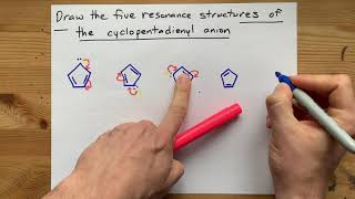 Draw the Five Resonance Structures for Cyclopentadienyl Anion [upl. by Brozak932]