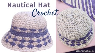 đźŚŠ Nautical Crochet Hat Bicolor Crochet Summer Cloche Hat đźŚŠ [upl. by Nialb]