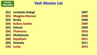 Yash Movies List [upl. by Lynad]