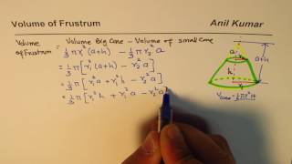 Frustum Volume Formula Derivation as difference of cubes from Basics [upl. by Aibara163]