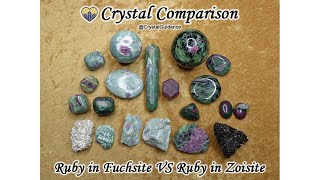 Crystal Comparison Ruby in Fuchsite VS Ruby in Zoisite [upl. by Atinor]