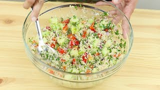 Couscous Salad  Healthy and Easy  Vegetables  Herbs [upl. by Seamus]