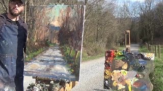 Kyle Buckland Plein Air Oil Painting Demonstration demo Beginner Art Lesson 4 [upl. by Derfliw936]