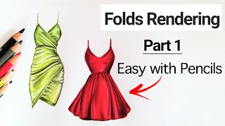 How to show folds in Garments  Folds Rendering Explained  Fashion Illustration [upl. by Oznohpla977]