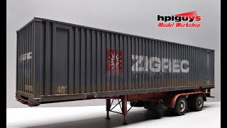 Fruehauf 40 Intermodal Semi Container Trailer 124 Scale Model Kit Build Review Weathering AMT1196 [upl. by Niletak890]