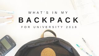 Whats in my backpack  University 2018  studytee [upl. by Einnig]