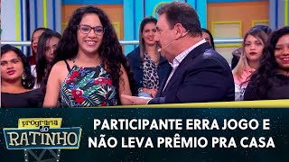 Participante erra jogo e não leva prêmio pra casa  Programa do Ratinho 070420 [upl. by Liponis]